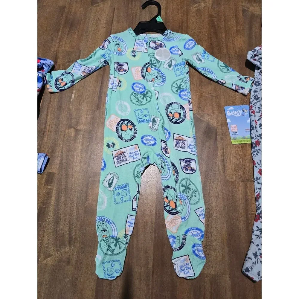 NWT Disney/Modern Moments by Gerber Baby Girls Footed Pajama LOT of 3 6-9 Months